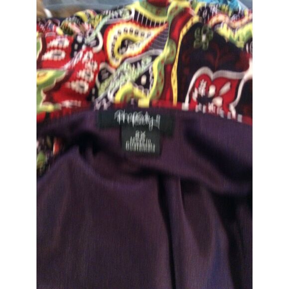 Plus Size 2X sleeveless V Neck maxi dress Y2K Rhapsody Paisley Print - Picture 5 of 5